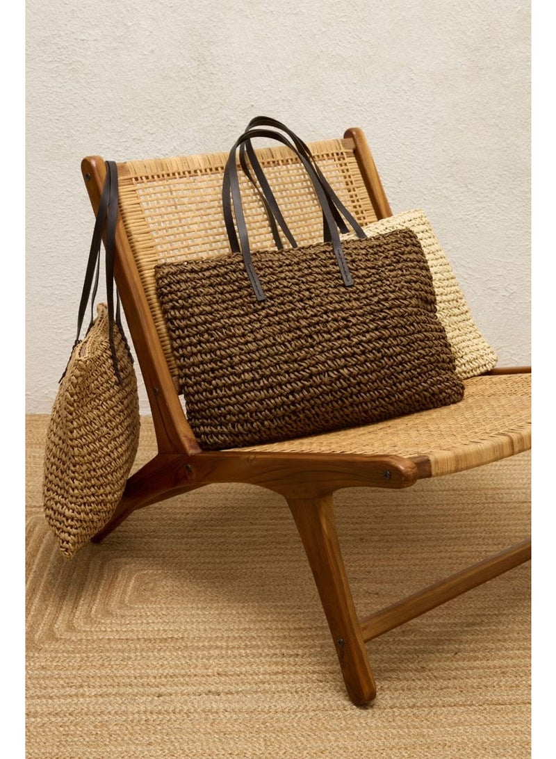 Manuka Straw Straw Bag Brown - Image 1